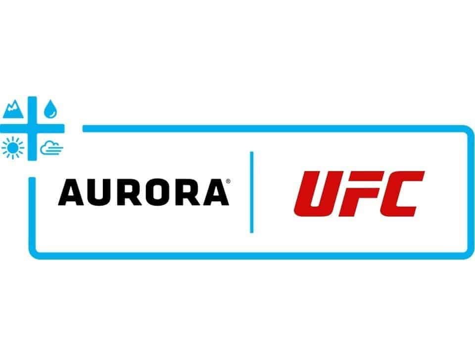 Aurora and ufc logos on a white background.