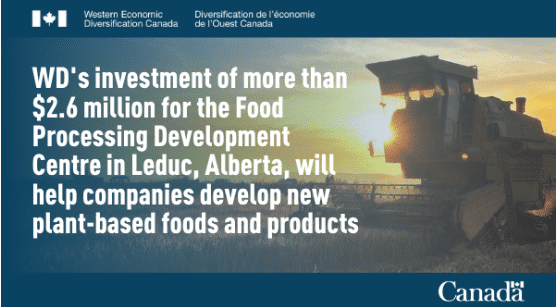 Wdc investments of more than $ 2 million for the food processing development centre in alberta.