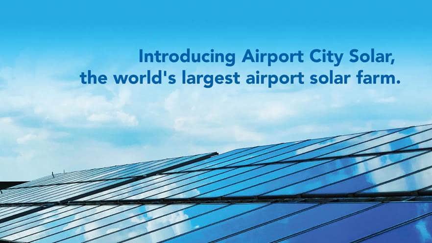 Introducing airport city solar, the world's largest airport solar farm.