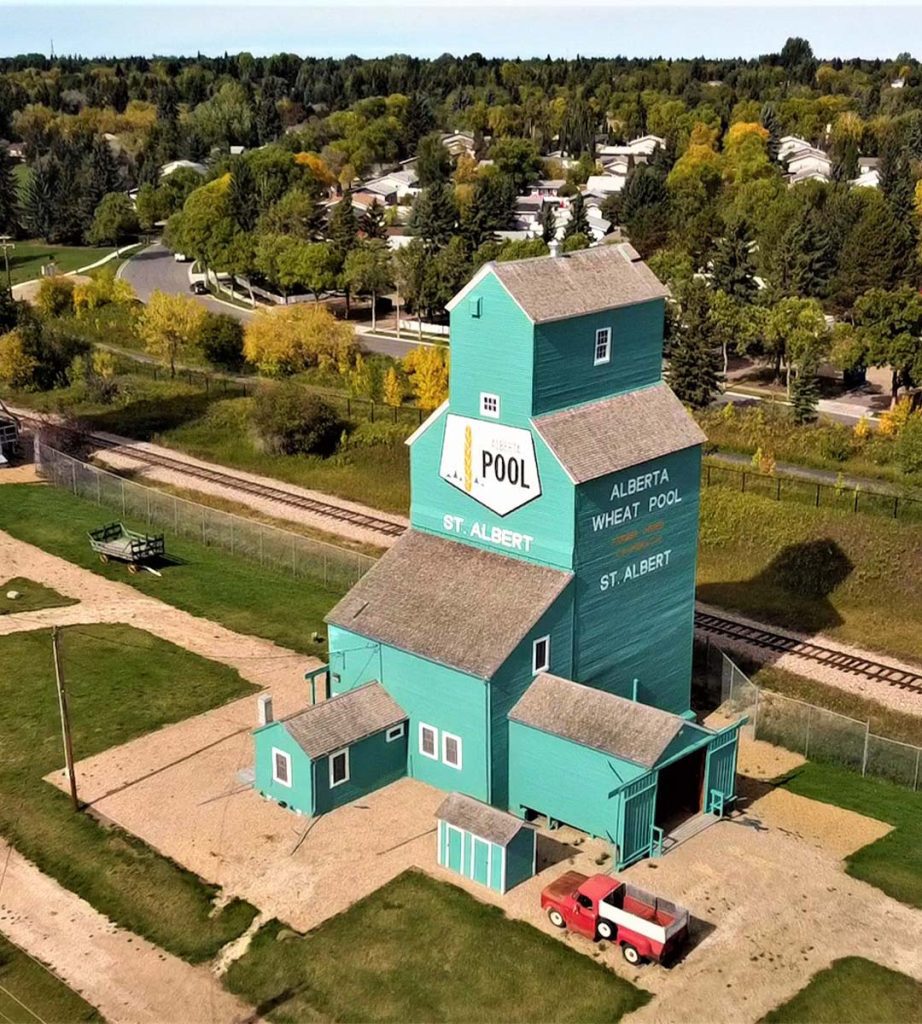 grain elevator in St. Albert represents Alberta wheat industry 