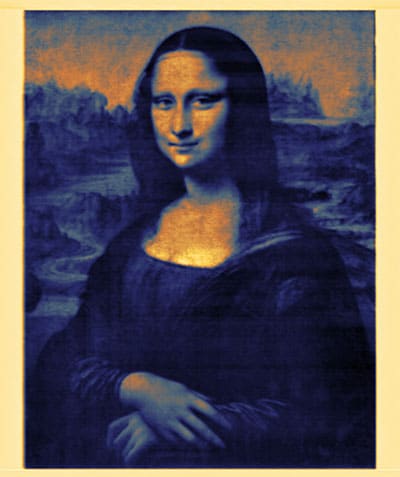 A painting of a mona lisa.