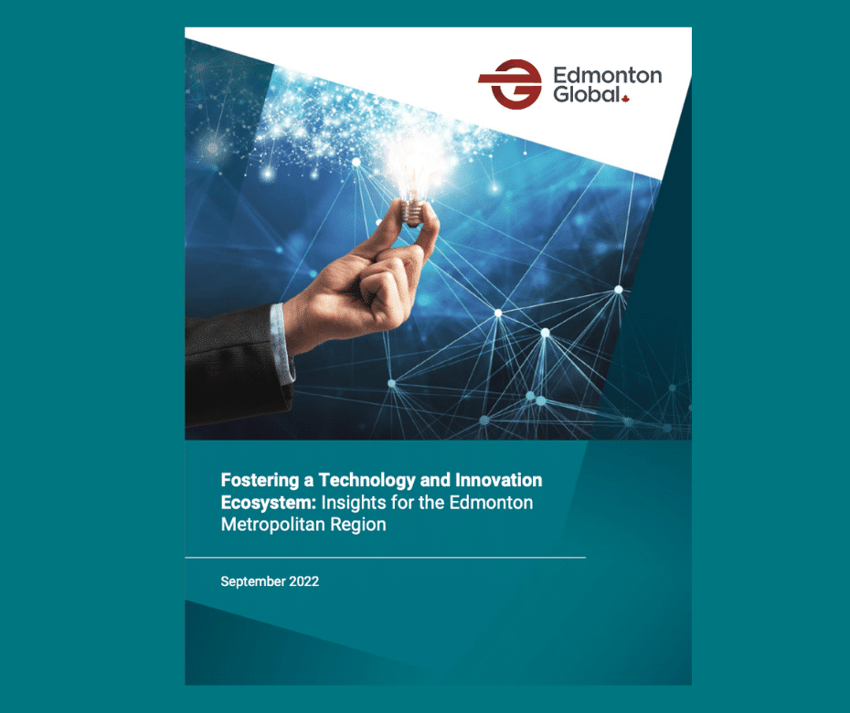 The cover of edmonton global's report on technology and innovation in education.