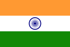 A flag with a blue circle in the middle.