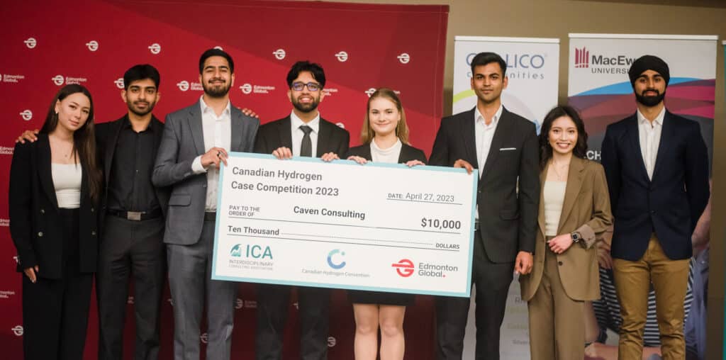 2023 winners with ICA. 2024 Global Hydrogen Case Competition - international student case competition, Canadian Hydrogen Convention